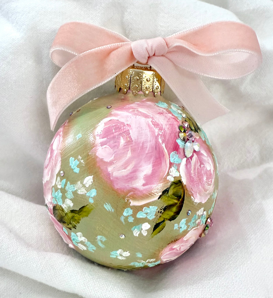 Pale Green with Pink Roses (15)