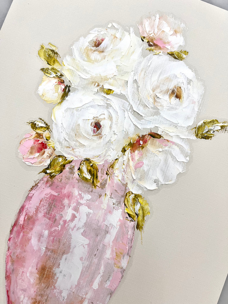 Roses in a Pink Jar 9x12"