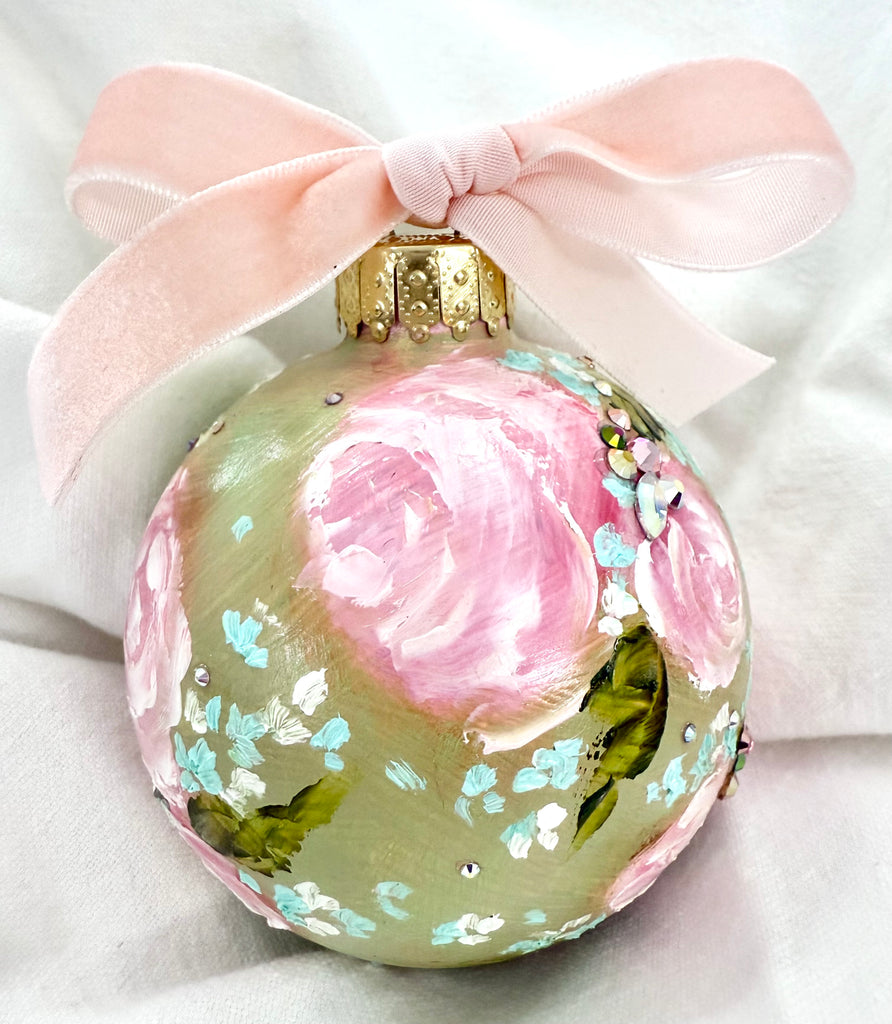 Pale Green with Pink Roses (15)