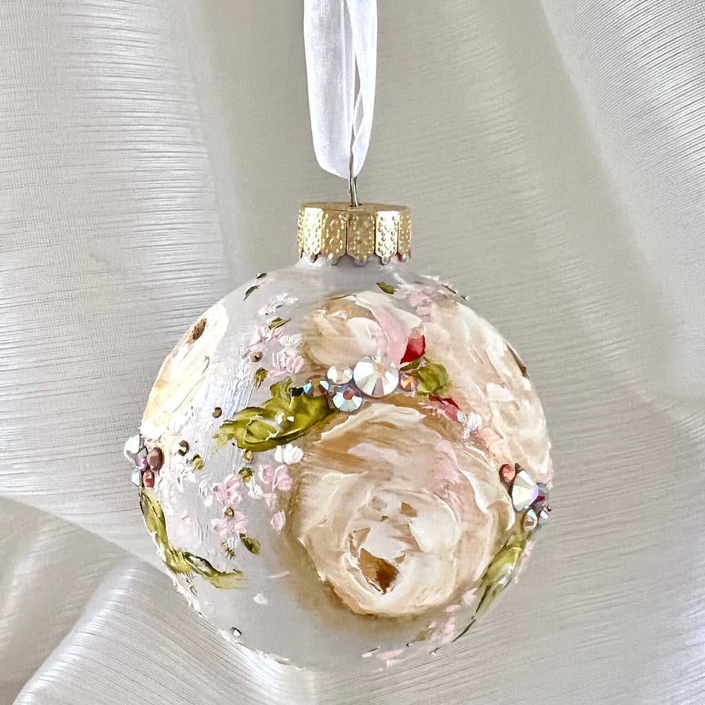 Lavender with Yellow Roses #30 Ornament 3"