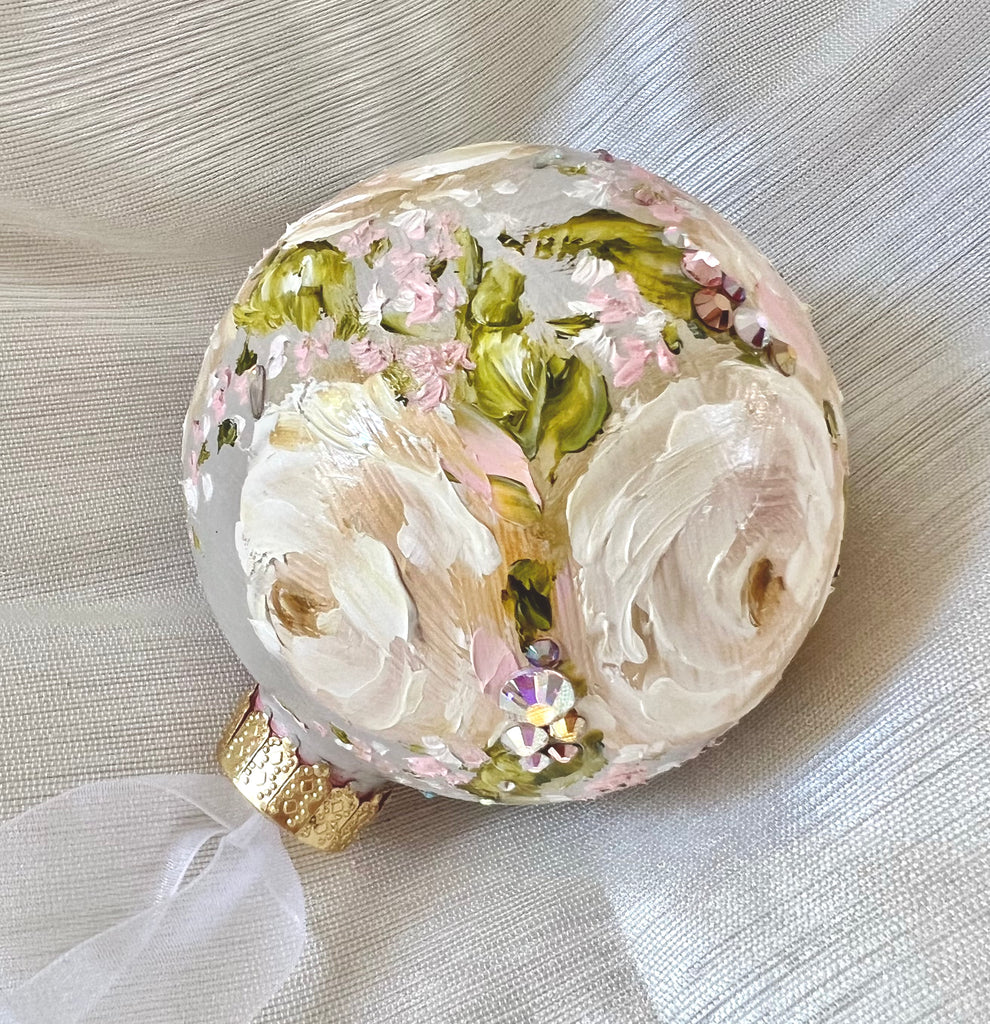 Lavender with Yellow Roses #22 Ornament 3"