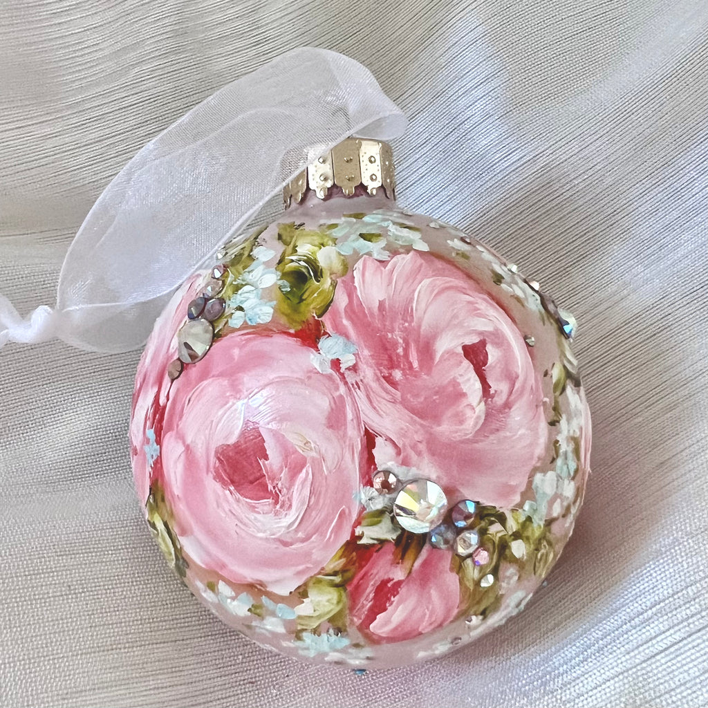 Lavender with Pink Roses #21 Ornament 3"
