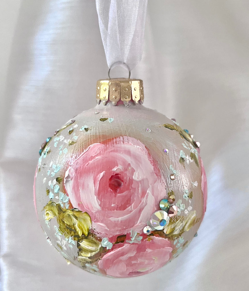 Gray with Pink Roses #20 Ornament 3"