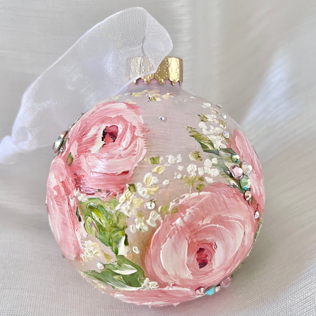 Lavender with Pink Roses #19 Ornament 3"