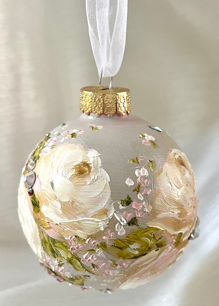 Lavender with Yellow Roses #22 Ornament 3"