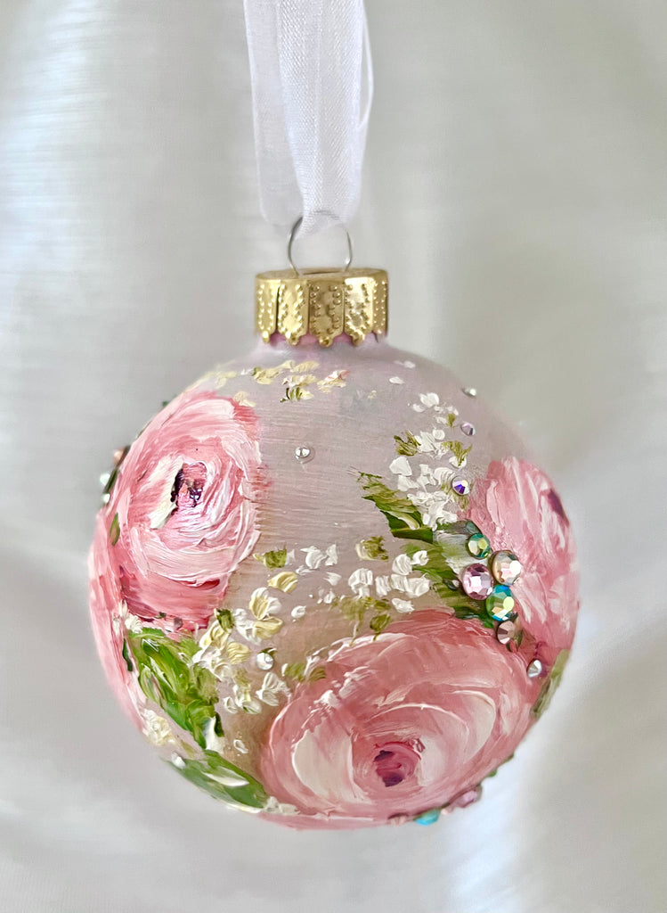 Lavender with Pink Roses #19 Ornament 3"