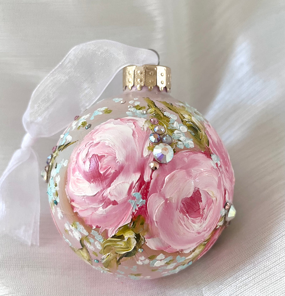 Lavender with Pink Roses #21 Ornament 3"