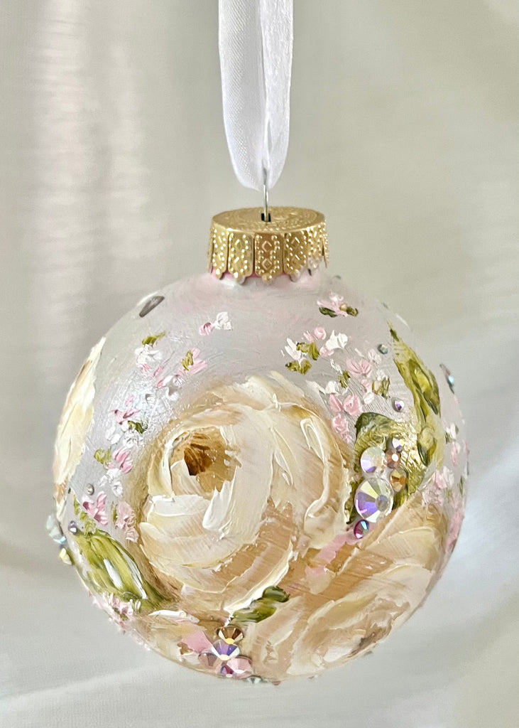 Lavender with Yellow Roses #22 Ornament 3"