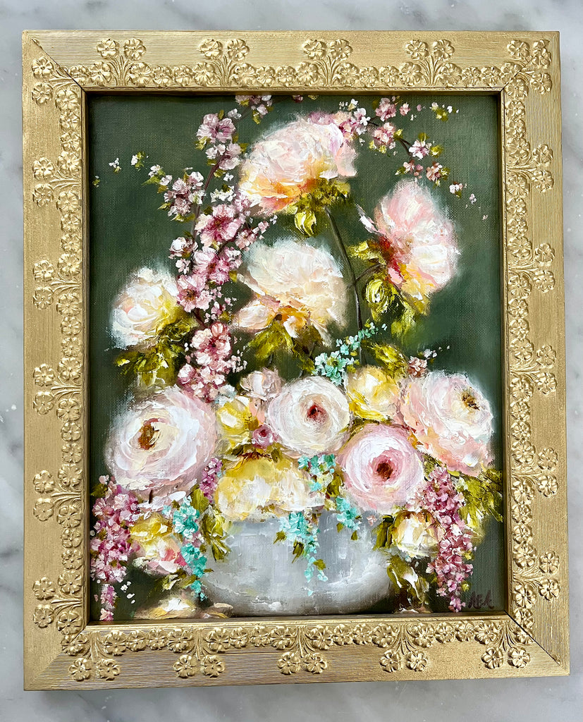 Floral in Gold Daisy Frame