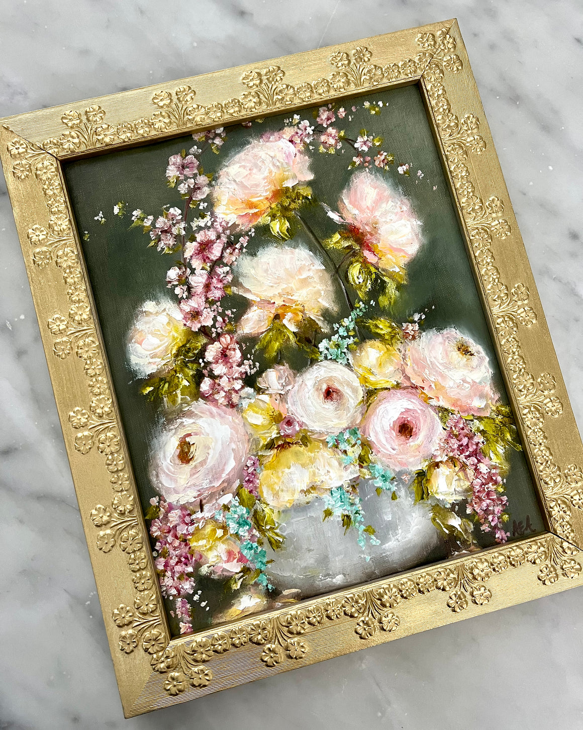 Floral in Gold Daisy Frame