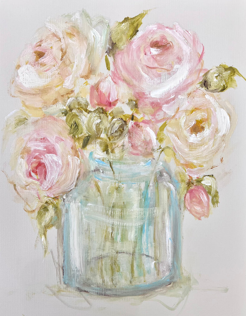 Roses in a Jar 9x12"